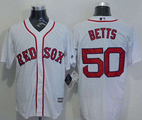 Red Sox #50 Mookie Betts White New Cool Base Stitched MLB Jersey