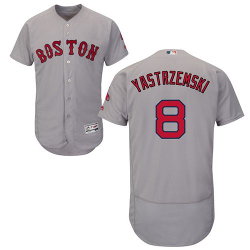Red Sox #8 Carl Yastrzemski Grey Flexbase Authentic Collection Stitched MLB Jersey