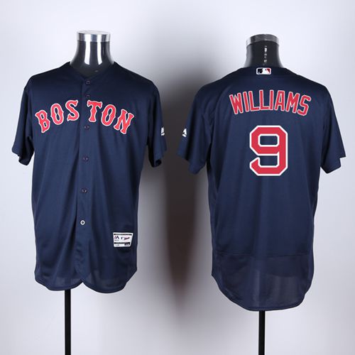 Red Sox #9 Ted Williams Navy Blue Flexbase Authentic Collection Stitched MLB Jersey