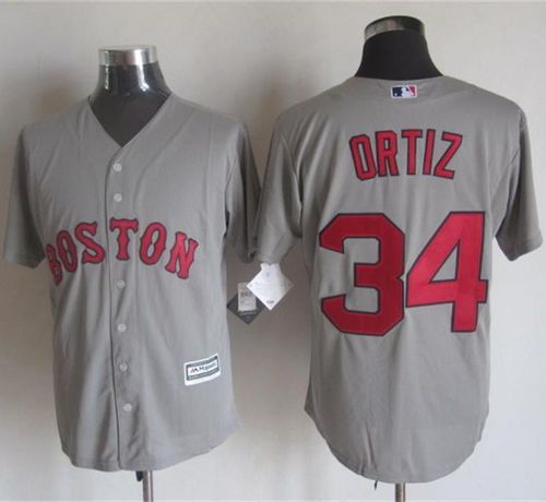 Red Sox #34 David Ortiz Grey New Cool Base Stitched MLB Jersey