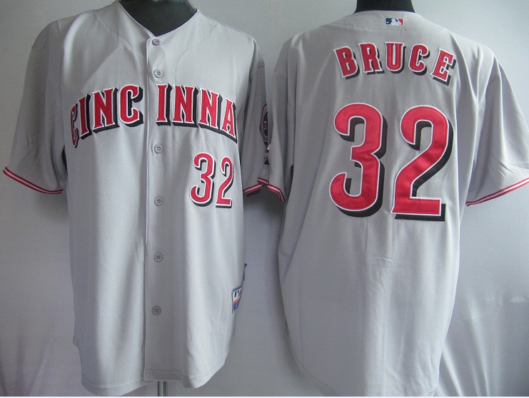 Reds #32 Jay Bruce Grey Cool Base Stitched MLB Jersey