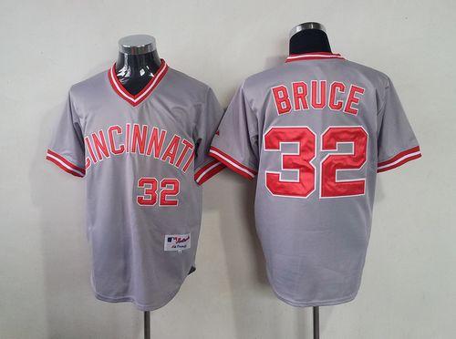 Reds #32 Jay Bruce Grey 1991 Turn Back The Clock Stitched MLB Jersey