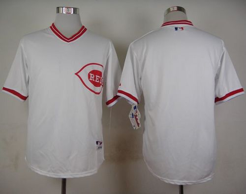 Reds Blank White 1990 Turn Back The Clock Stitched MLB Jersey
