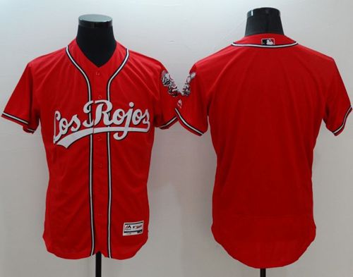 Reds Blank Red Flexbase Authentic Collection Los Rojos Stitched MLB Jersey