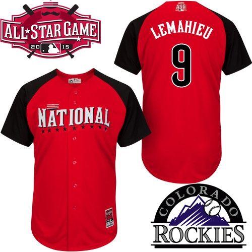 Rockies #9 DJ LeMahieu Red 2015 All Star National League Stitched MLB Jersey