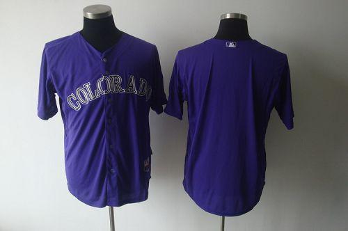 Rockies Blank Purple Cool Base Stitched MLB Jersey