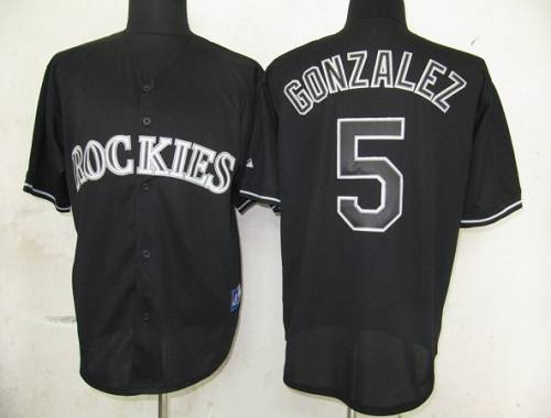 Rockies #5 Carlos Gonzalez Black Fashion Stitched MLB Jersey