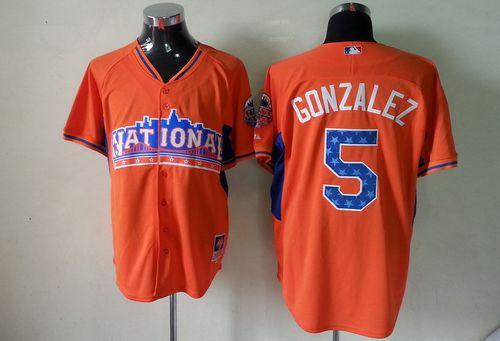 Rockies #5 Carlos Gonzalez Orange All Star 2013 National League Stitched MLB Jersey