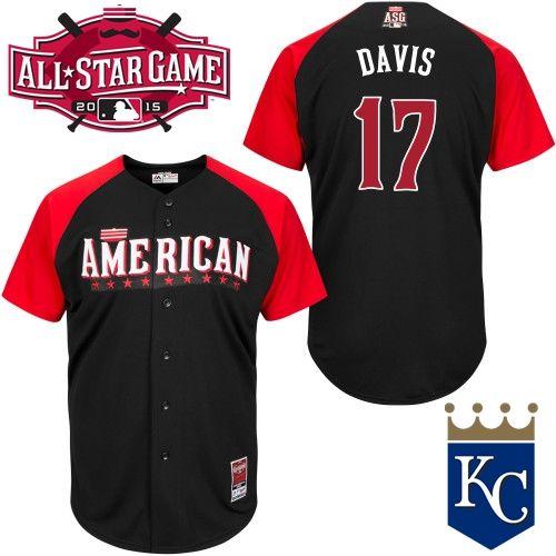 Royals #17 Wade Davis Black 2015 All Star American League Stitched MLB Jersey