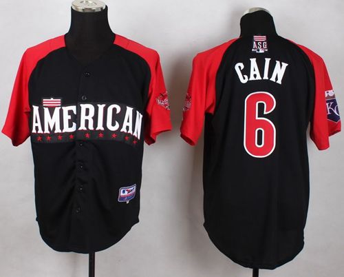 Royals #6 Lorenzo Cain Black 2015 All Star American League Stitched MLB Jersey