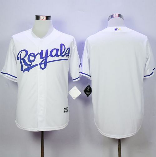 Royals Blank White Cool Base Stitched MLB Jersey