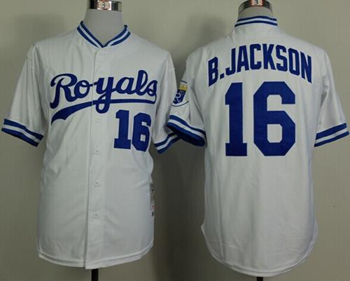 Mitchell And Ness 1980 Royals #16 Bo Jackson White Stitched MLB Jersey