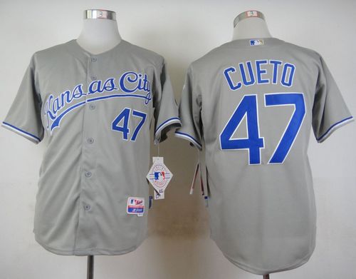 Royals #47 Johnny Cueto Grey Cool Base Stitched MLB Jersey