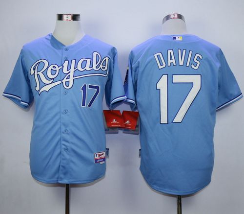 Royals #17 Wade Davis Light Blue Alternate 1 Cool Base Stitched MLB Jersey