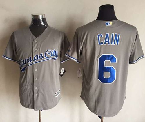 Royals #6 Lorenzo Cain New Grey Cool Base Stitched MLB Jersey