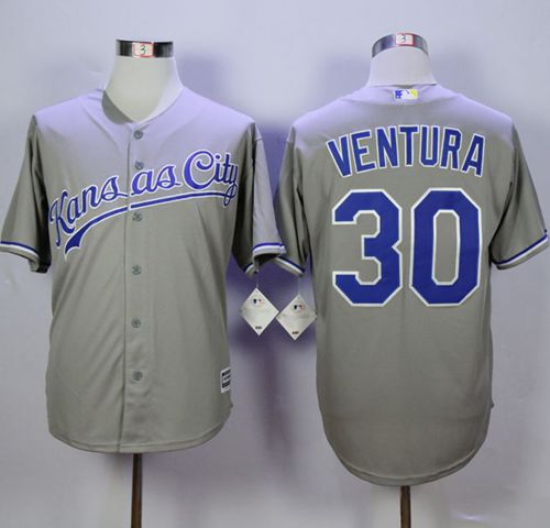 Royals #30 Yordano Ventura New Grey Cool Base Stitched MLB Jersey