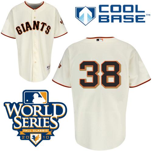 Giants #38 Brian Wilson Cream Cool Base w/2010 World Series Patch Stitched MLB Jersey