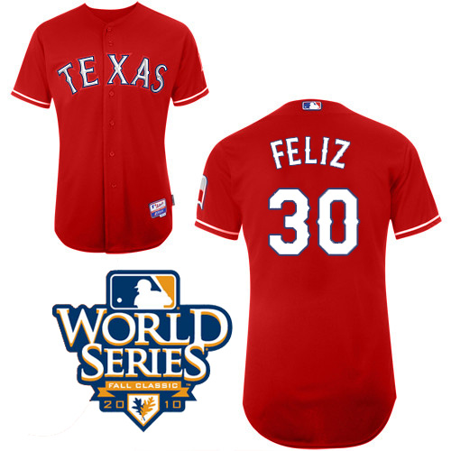 Rangers #30 Naftali Feliz Red Cool Base w/2010 World Series Patch Stitched MLB Jerseys