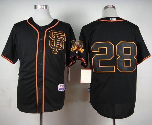 Giants #28 Buster Posey Black Alternate Cool Base Stitched MLB Jersey