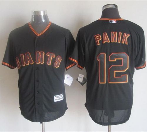 Giants #12 Joe Panik Black New Cool Base Stitched MLB Jersey
