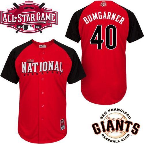 Giants #40 Madison Bumgarner Red 2015 All Star National League Stitched MLB jerseys