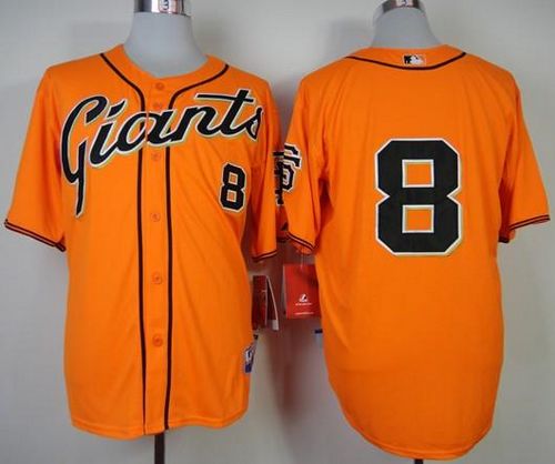 Giants #8 Hunter Pence Orange Cool Base Stitched MLB Jersey