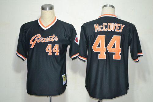 Mitchell And Ness Giants #44 Willie McCovey Black Throwback Stitched MLB Jersey