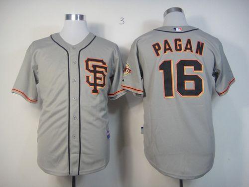 Giants #16 Angel Pagan Grey Cool Base Stitched MLB Jersey