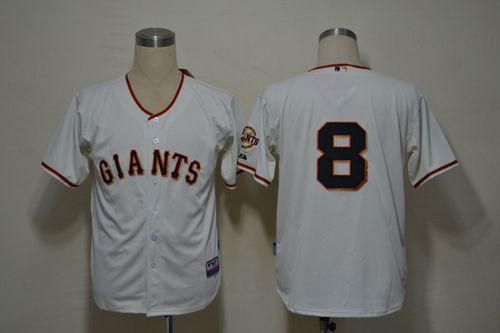 Giants #8 Hunter Pence Cream Cool Base Stitched MLB Jersey