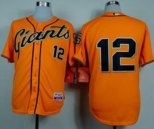 Giants #12 Joe Panik Orange Alternate Cool Base Stitched MLB Jersey