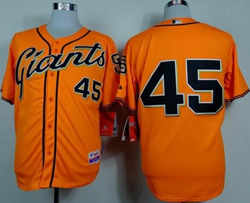 Giants #45 Travis Ishikawa Orange Alternate Cool Base Stitched MLB Jersey