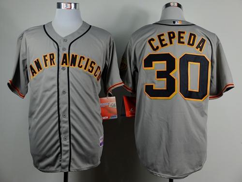 Giants #30 Orlando Cepeda Grey Road Cool Base Stitched MLB Jersey