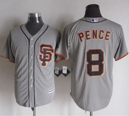 Giants #8 Hunter Pence Grey Road 2 New Cool Base Stitched MLB Jersey