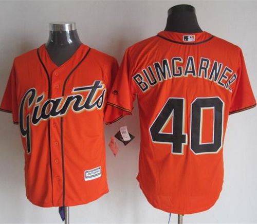 Giants #40 Madison Bumgarner Orange Alternate New Cool Base Stitched MLB Jersey