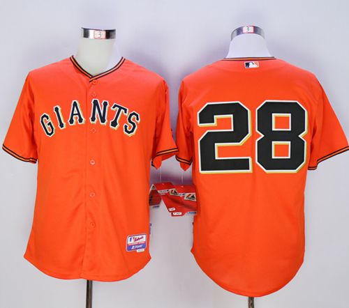 Giants #28 Buster Posey Orange Old Style 