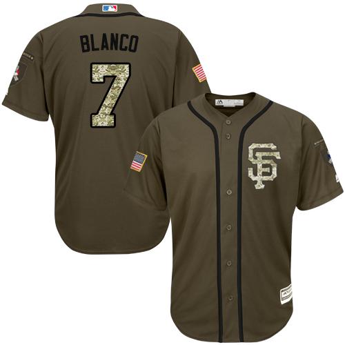Giants #7 Gregor Blanco Green Salute to Service Stitched MLB Jersey