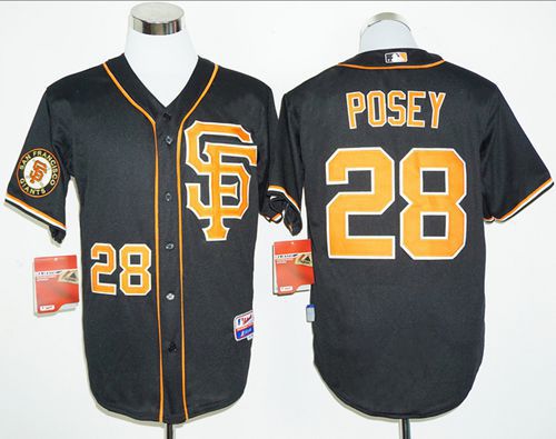 Giants #28 Buster Posey Black 2016 Cool Base Stitched MLB Jersey