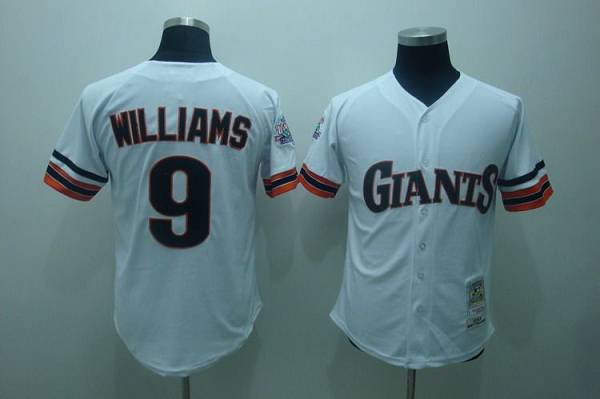Mitchell and Ness Giants #9 Matt Williams Stitched White Throwback MLB Jersey