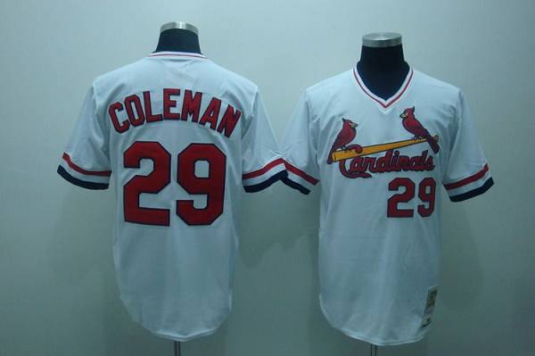 Mitchell and Ness Cardinals #29 Vince Coleman Stitched White Throwback MLB Jersey