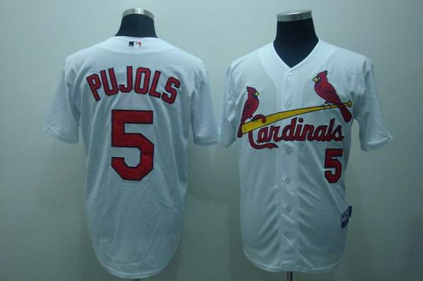 Cardinals #5 Albert Pujols Stitched White MLB Jersey