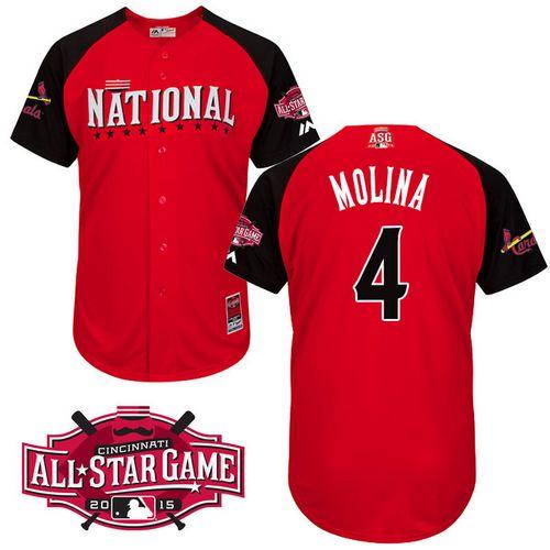 Cardinals #4 Yadier Molina Red 2015 All Star National League Stitched MLB Jersey