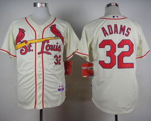 Cardinals #32 Matt Adams Cream Cool Base Stitched MLB Jersey