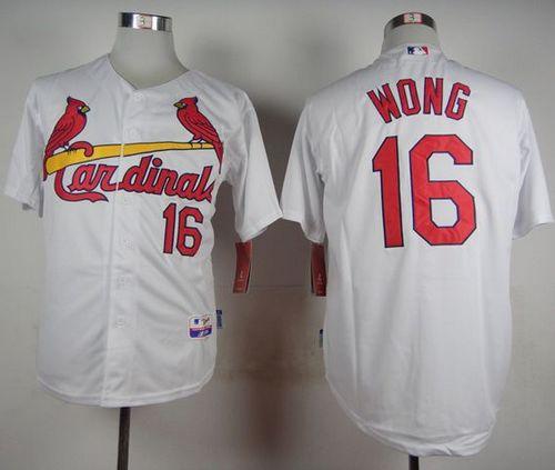 Cardinals #16 Kolten Wong White Cool Base Stitched MLB Jersey