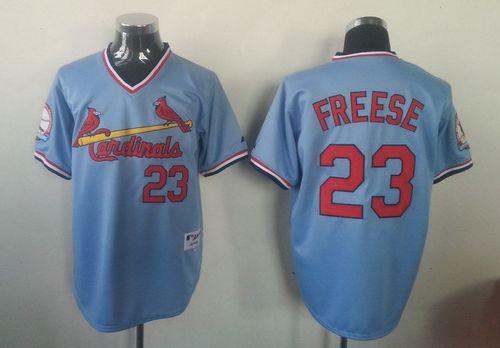 Cardinals #23 David Freese Blue 1982 Turn Back The Clock Stitched MLB Jersey
