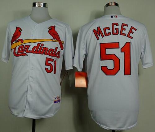 Cardinals #51 Willie McGee White Cool Base Stitched MLB Jersey