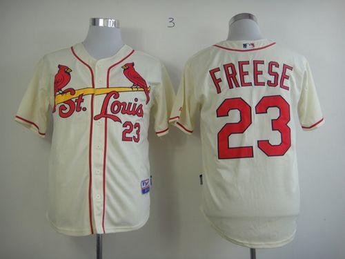 Cardinals #23 David Freese Cream Alternate Cool Base Stitched MLB Jersey