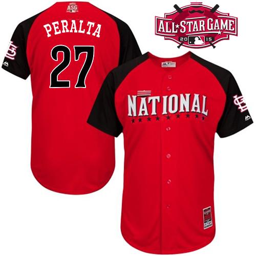 Cardinals #27 Jhonny Peralta Red 2015 All Star National League Stitched MLB Jersey