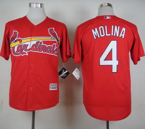 Cardinals #4 Yadier Molina Red Cool Base Stitched MLB Jersey