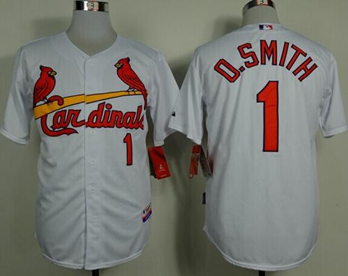 Cardinals #1 Ozzie Smith White Cool Base Stitched MLB Jersey