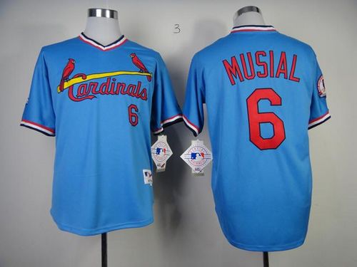 Cardinals #6 Stan Musial Blue 1982 Turn Back The Clock Stitched MLB Jersey